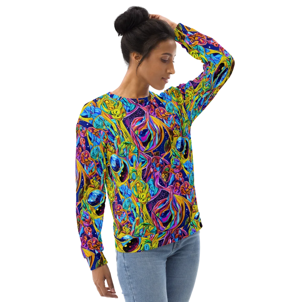 Electric Petal Storm on Sweatshirt — Right Front