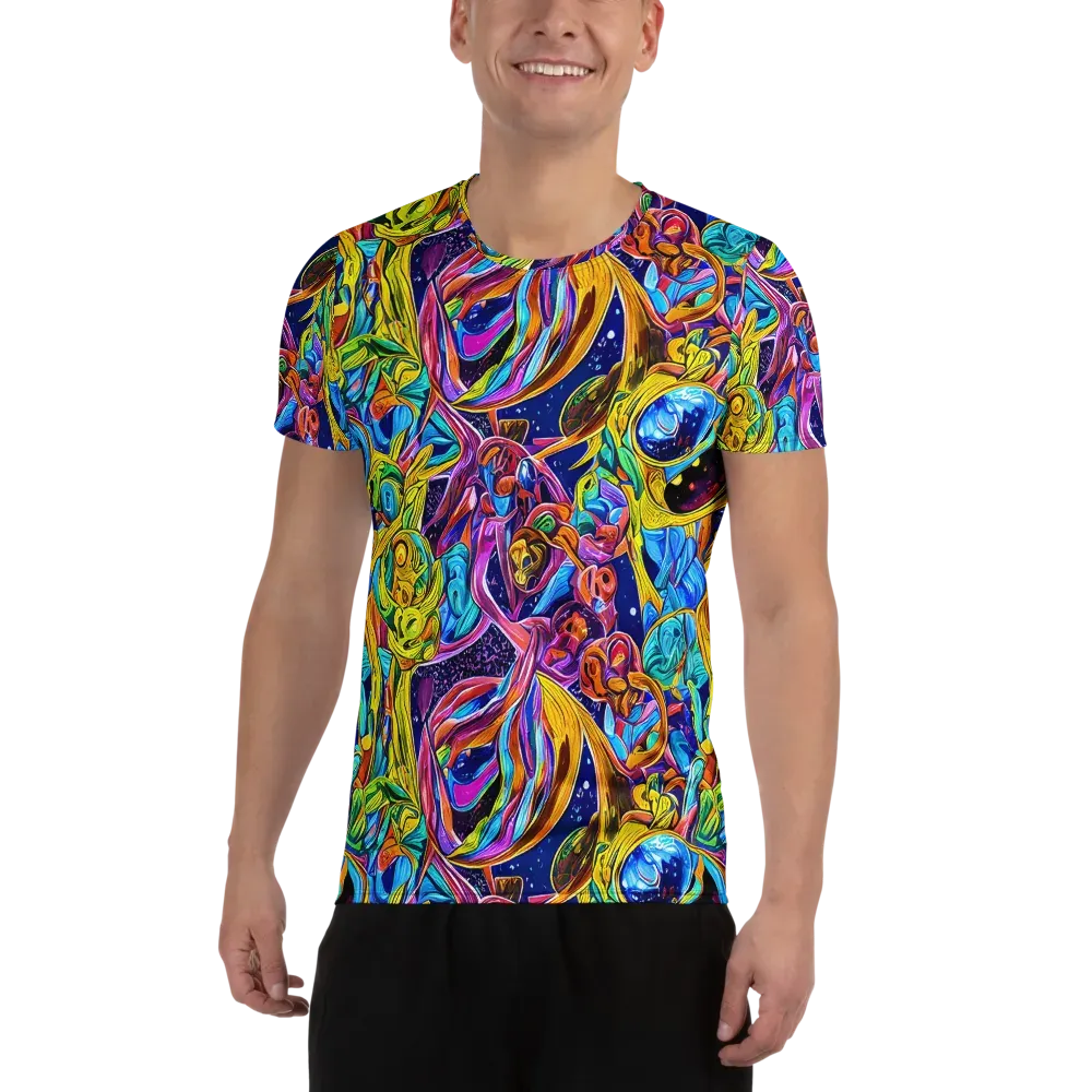 Electric Petal Storm on Men's Athletic T-Shirt — Front