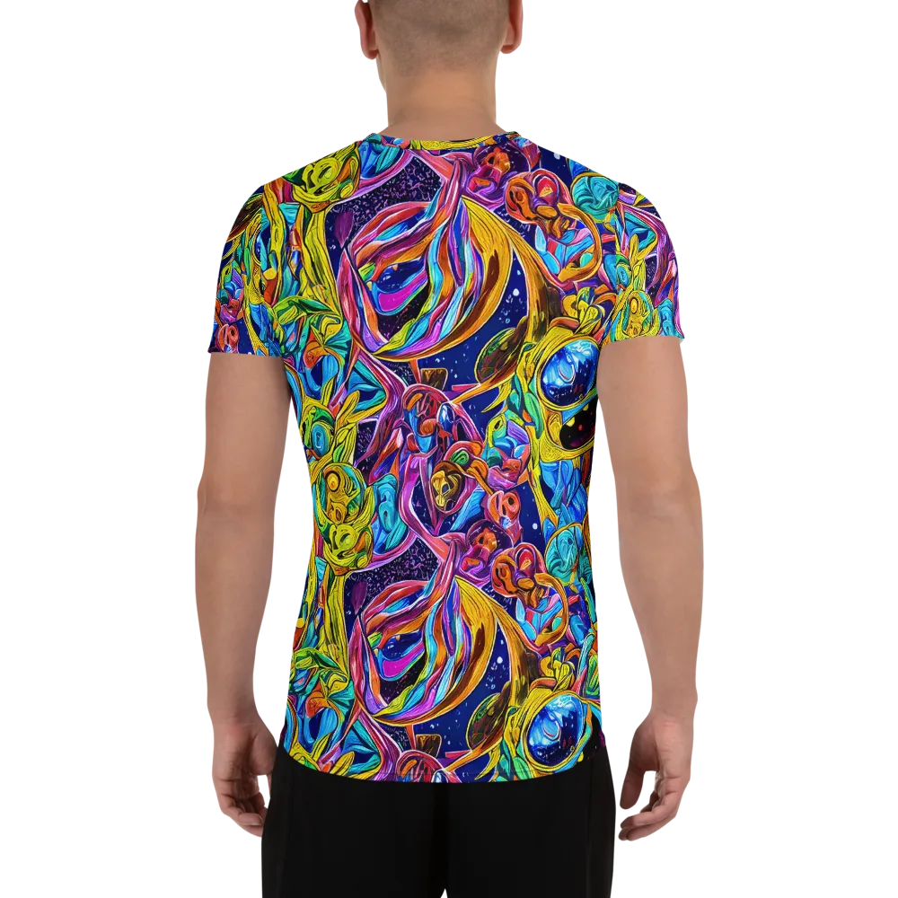 Electric Petal Storm on Men's Athletic T-Shirt — Back