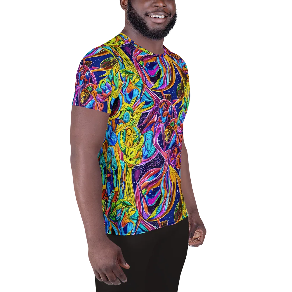 Electric Petal Storm on Men's Athletic T-Shirt — Right