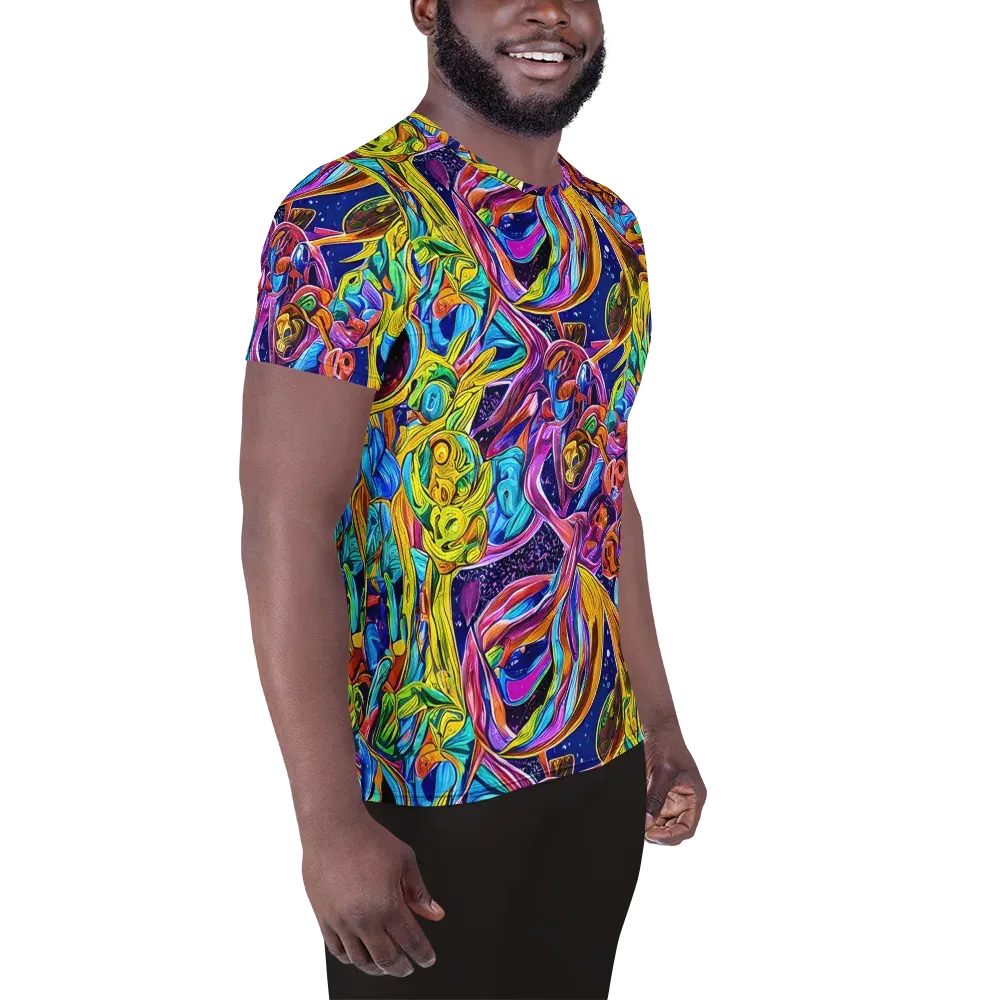 Electric Petal Storm on Men's Athletic T-Shirt — Right