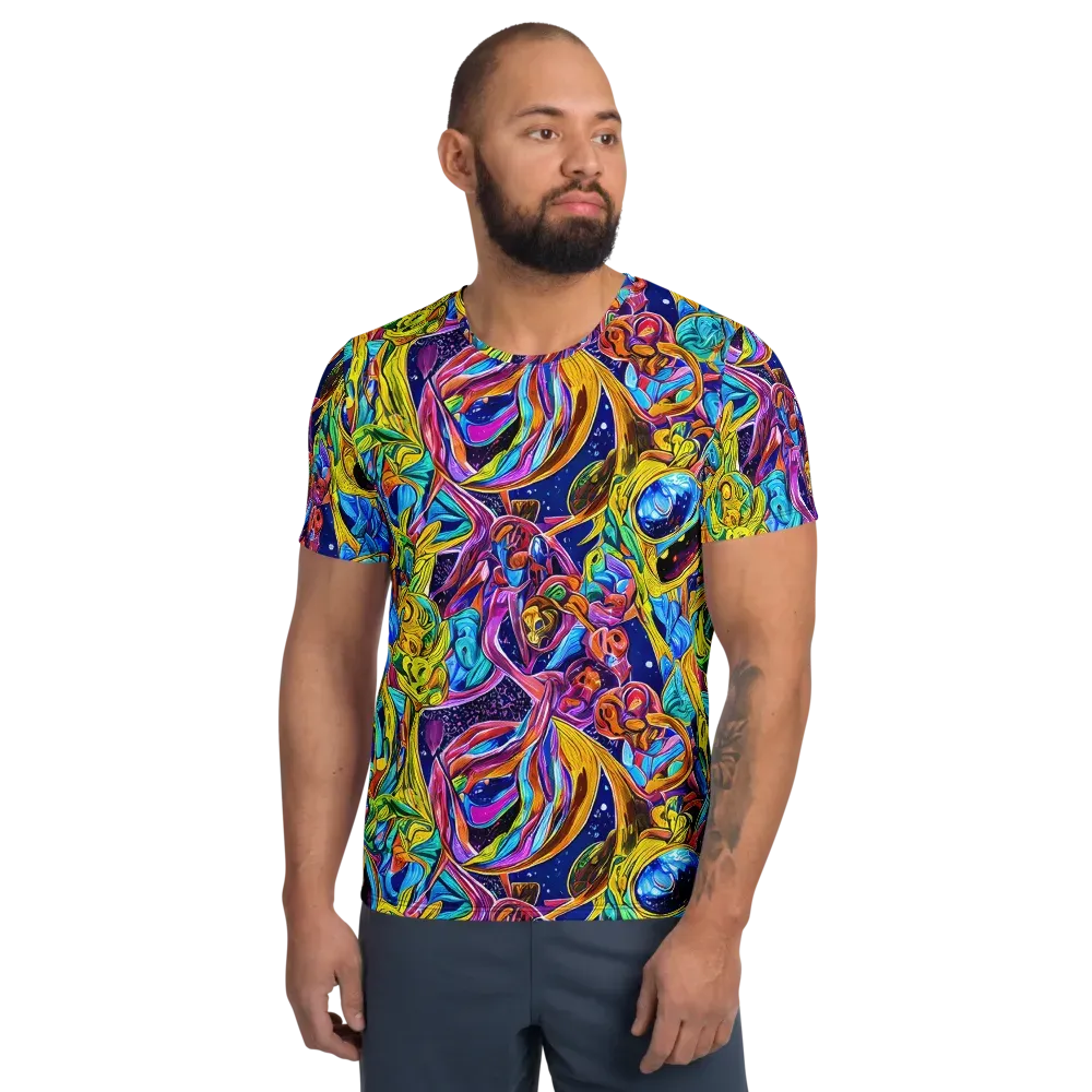 Electric Petal Storm on Men's Athletic T-Shirt — Front