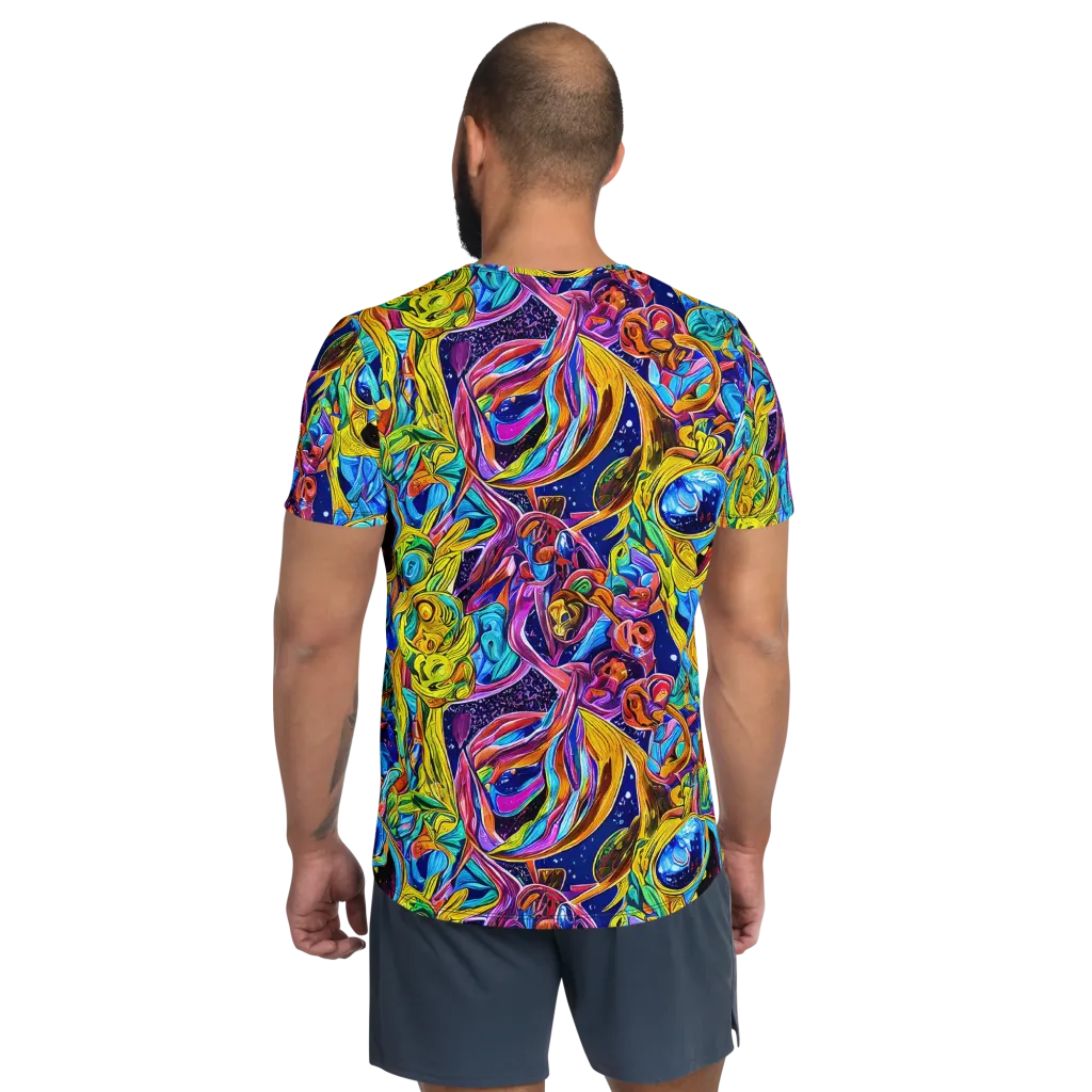 Electric Petal Storm on Men's Athletic T-Shirt — Back