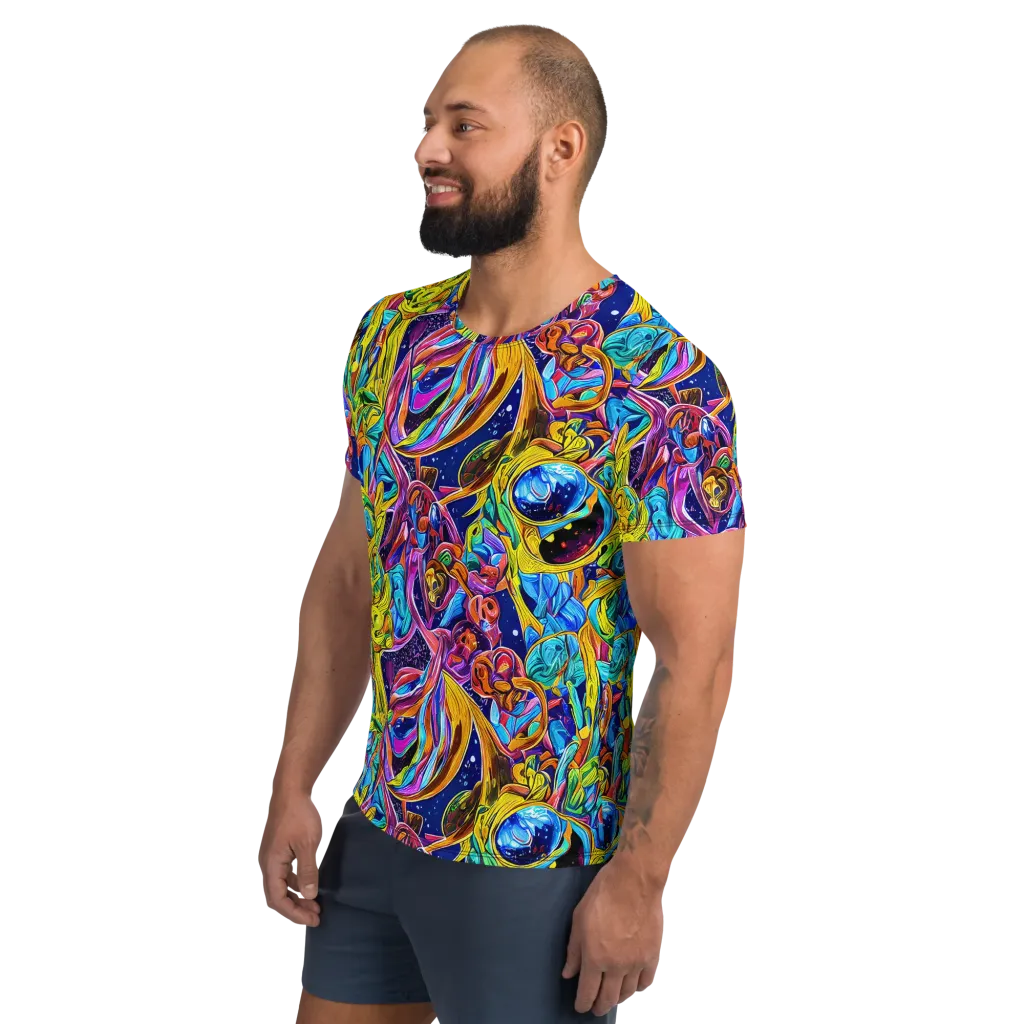 Electric Petal Storm on Men's Athletic T-Shirt — Left