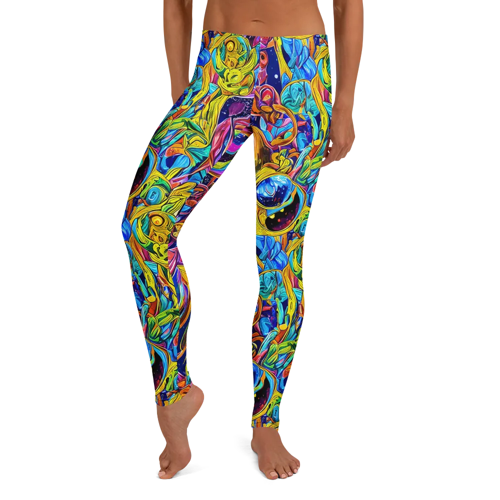 Electric Petal Storm on Leggings — Front