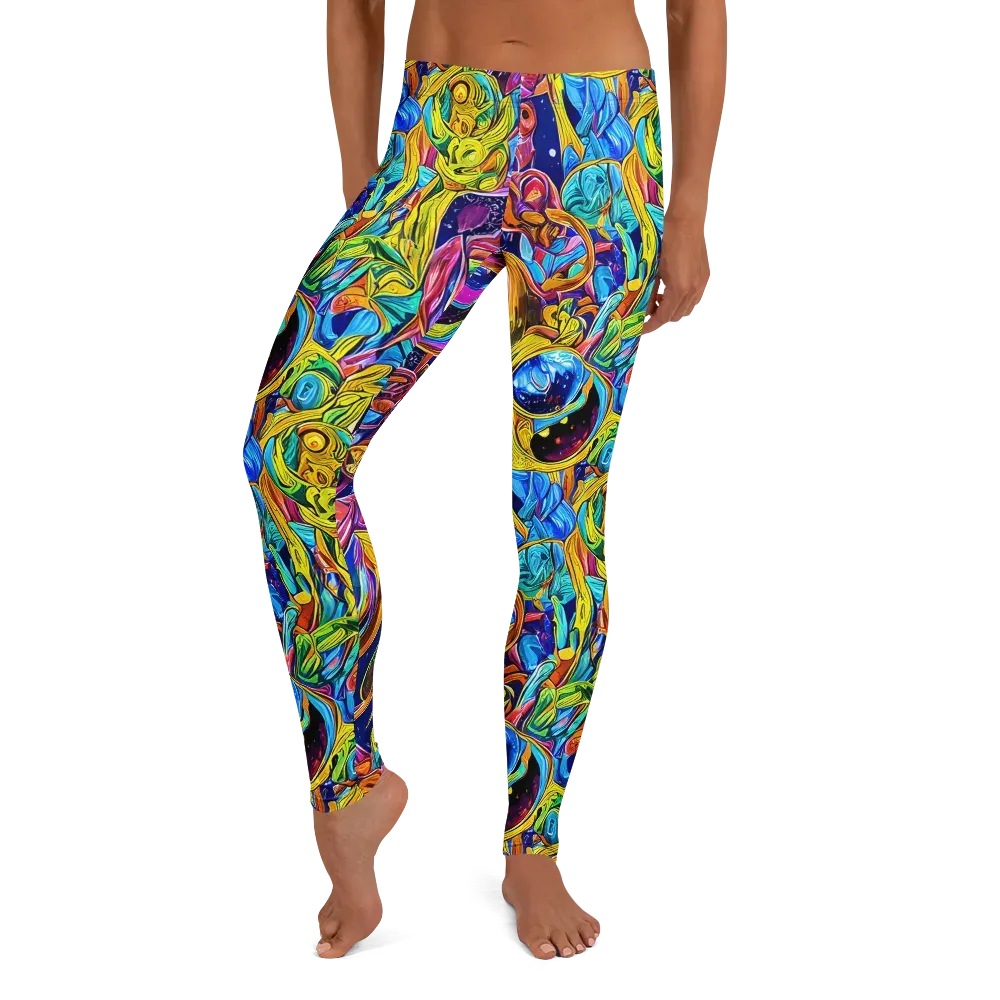 Electric Petal Storm on Leggings — Front
