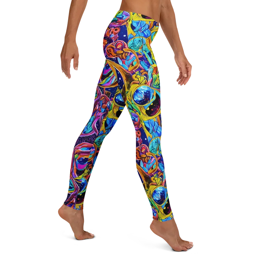 Electric Petal Storm on Leggings — Right
