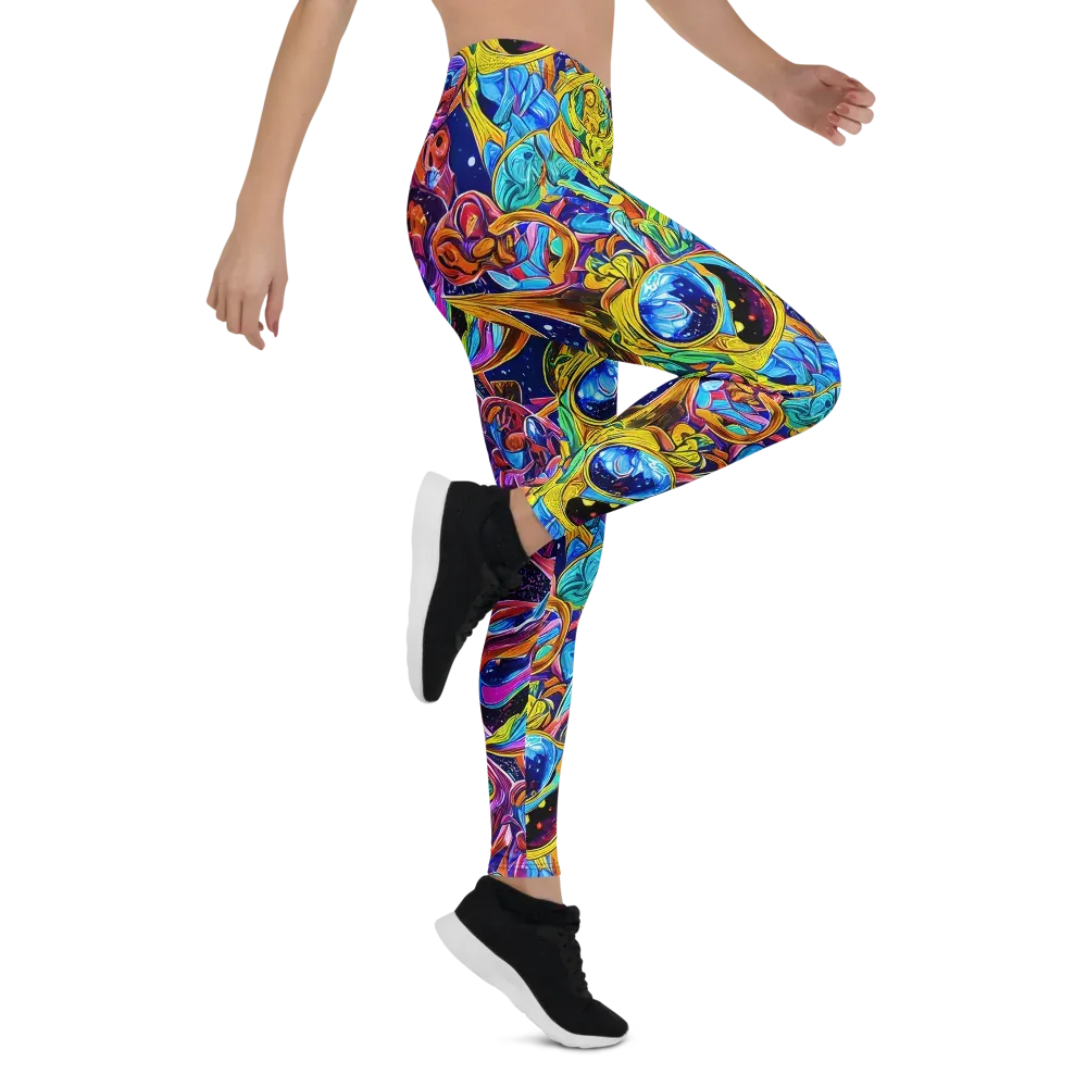 Electric Petal Storm on Leggings — Right
