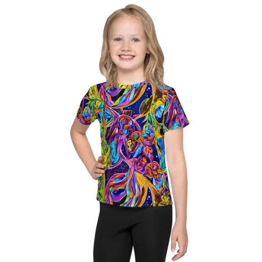 Electric Petal Storm on a Kids Crew Neck T-Shirt