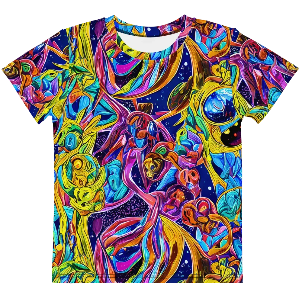 Electric Petal Storm on Kids Crew Neck T-Shirt — Front