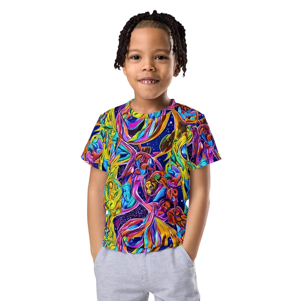 Electric Petal Storm on Kids Crew Neck T-Shirt — Front