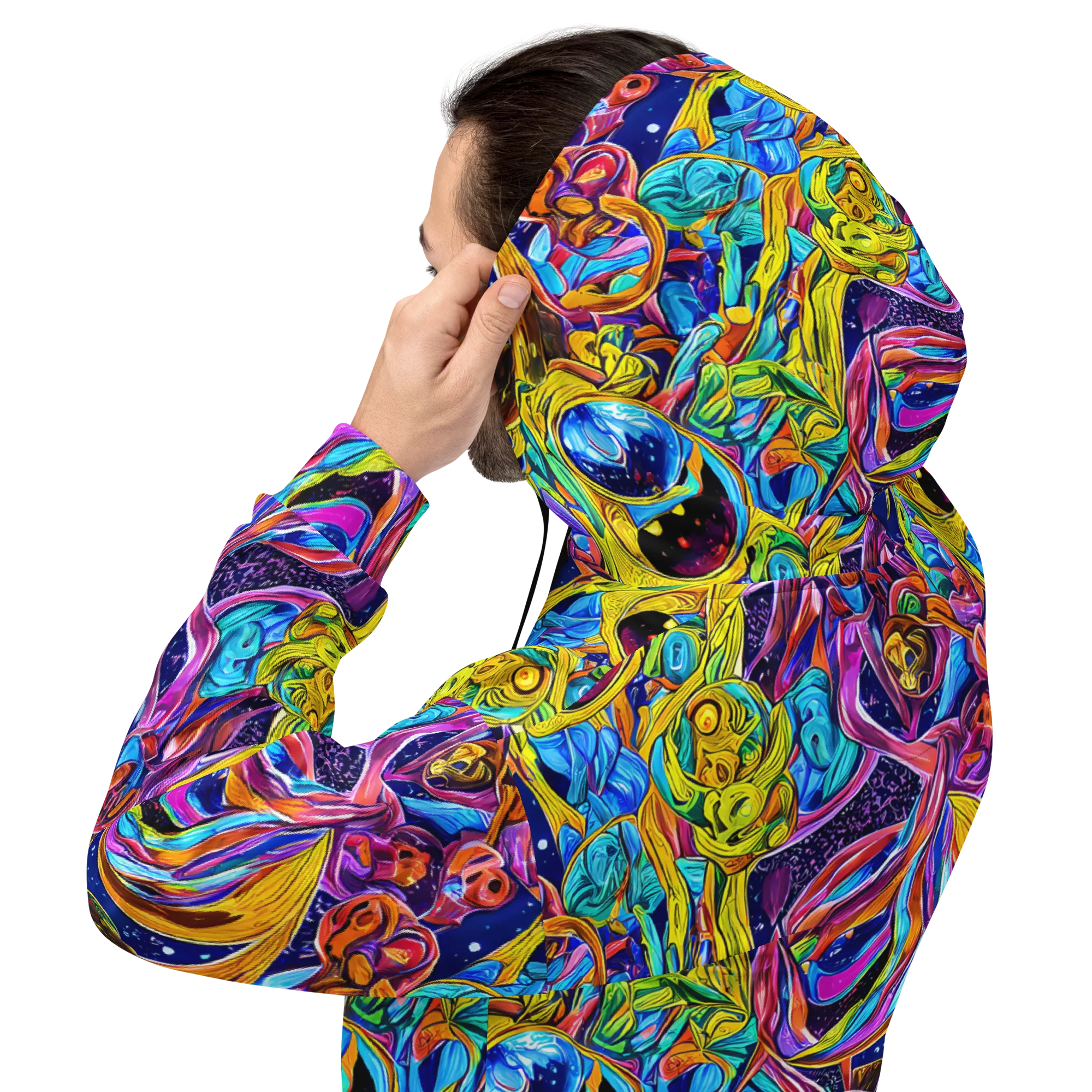 Electric Petal Storm on Hoodie — Back