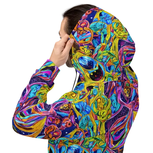 Electric Petal Storm on a Hoodie