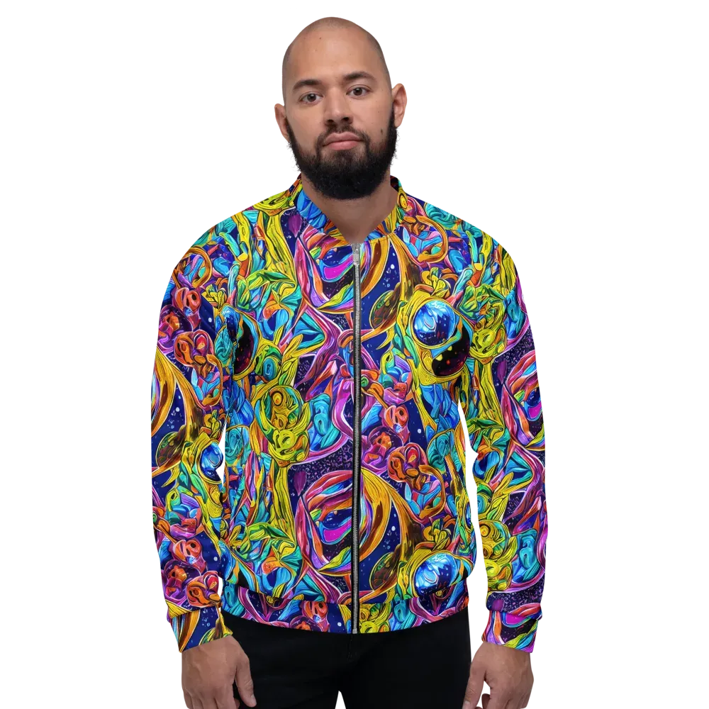 Electric Petal Storm on Bomber Jacket — Front