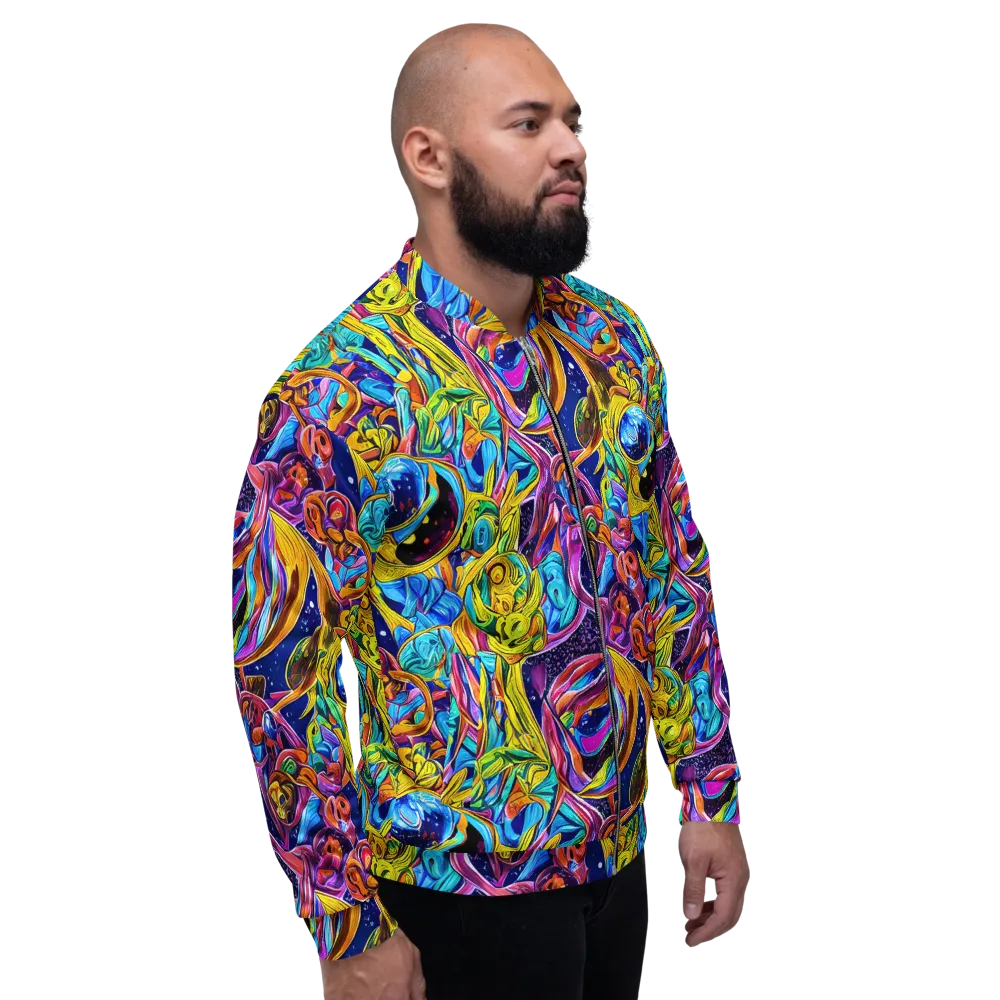 Electric Petal Storm on Bomber Jacket — Right