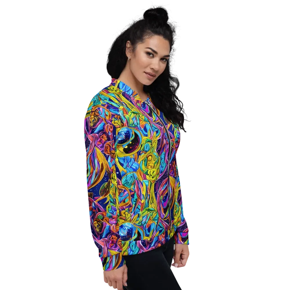 Electric Petal Storm on Bomber Jacket — Right