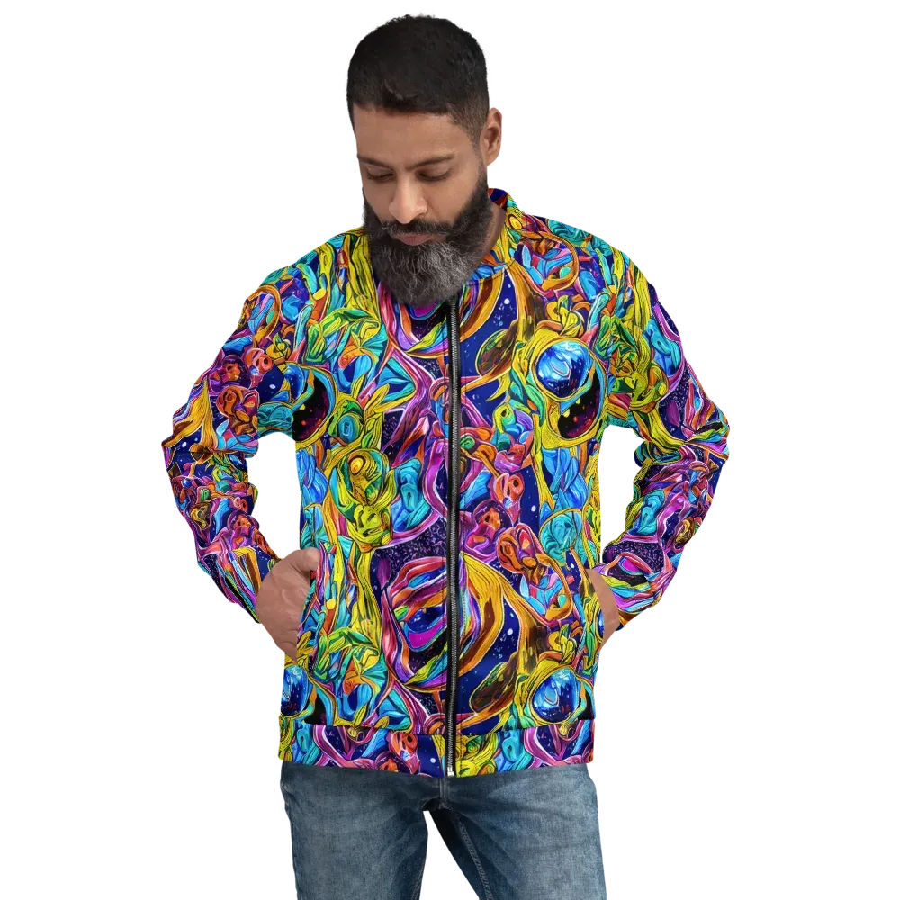 Electric Petal Storm on Bomber Jacket — Front