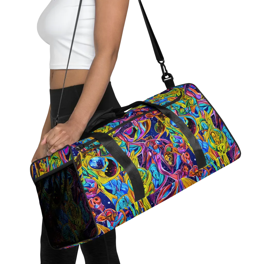 Electric Petal Storm on Duffle Bag — Front