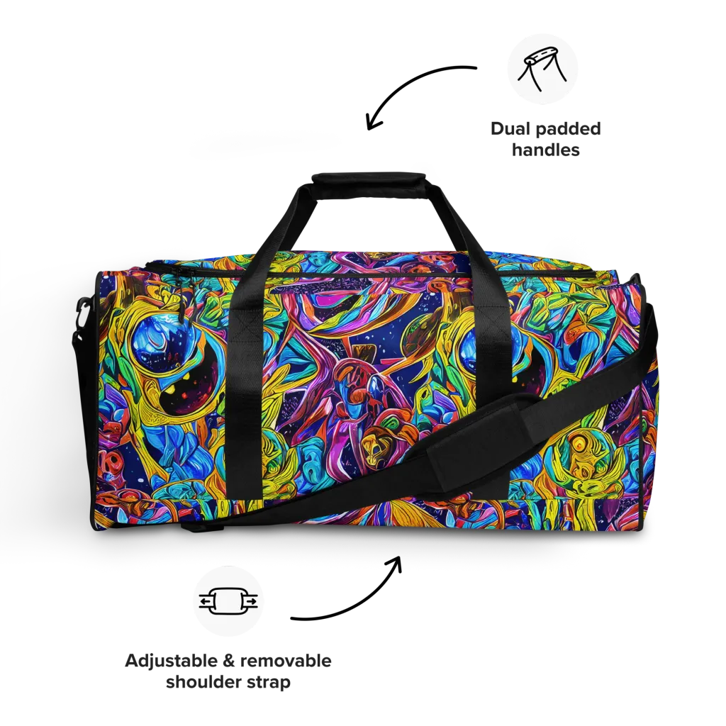 Electric Petal Storm on Duffle Bag — Front