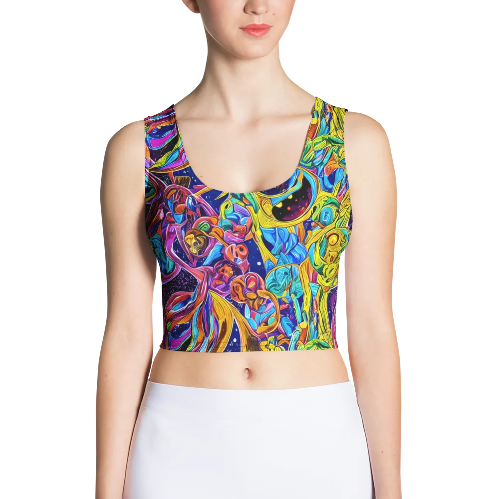 Electric Petal Storm on Crop Top — Front