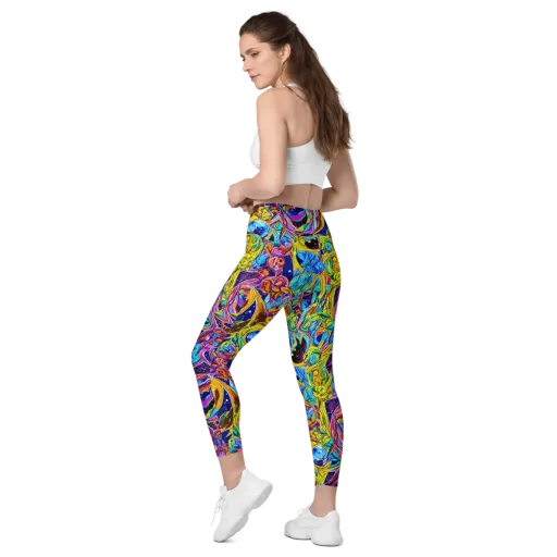 Electric Petal Storm on a Leggings with Pockets