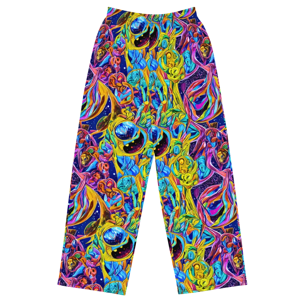 Electric Petal Storm on Wide-Leg Pants — Front