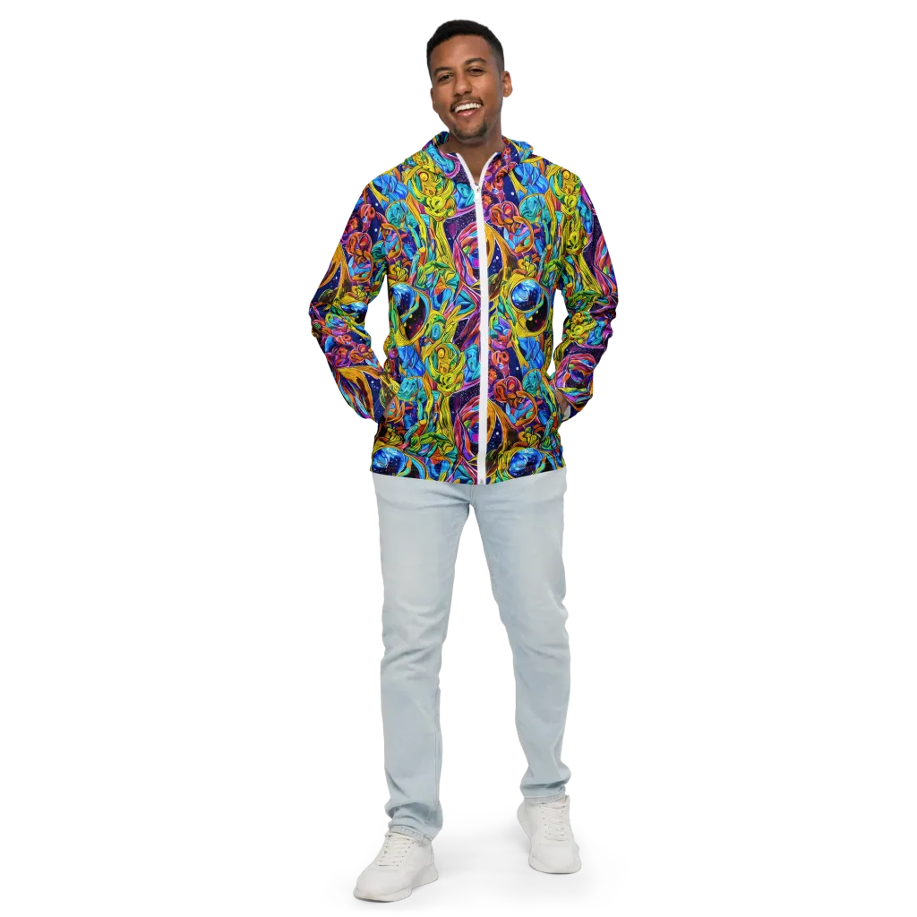 Electric Petal Storm on Men's Windbreaker — Front