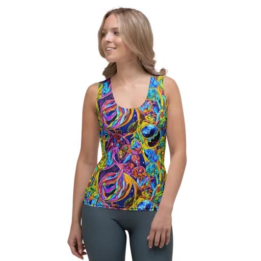 Electric Petal Storm on a Women's Tank Top