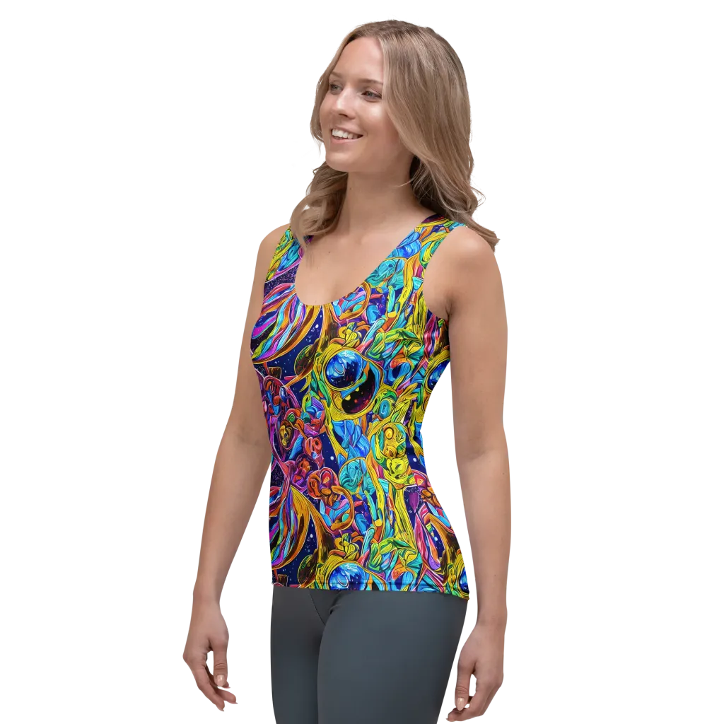 Electric Petal Storm on Women's Tank Top — Left Front