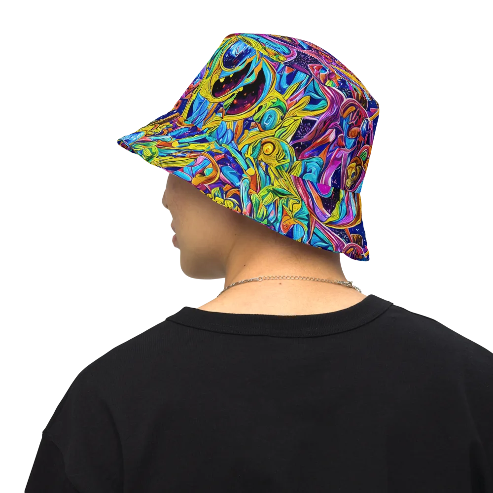 Electric Petal Storm on Reversible Bucket Hat — Back Inside