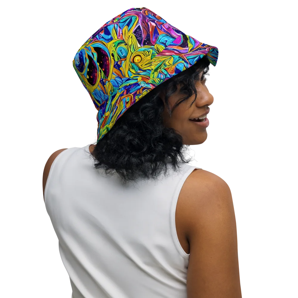 Electric Petal Storm on Reversible Bucket Hat — Right Outside