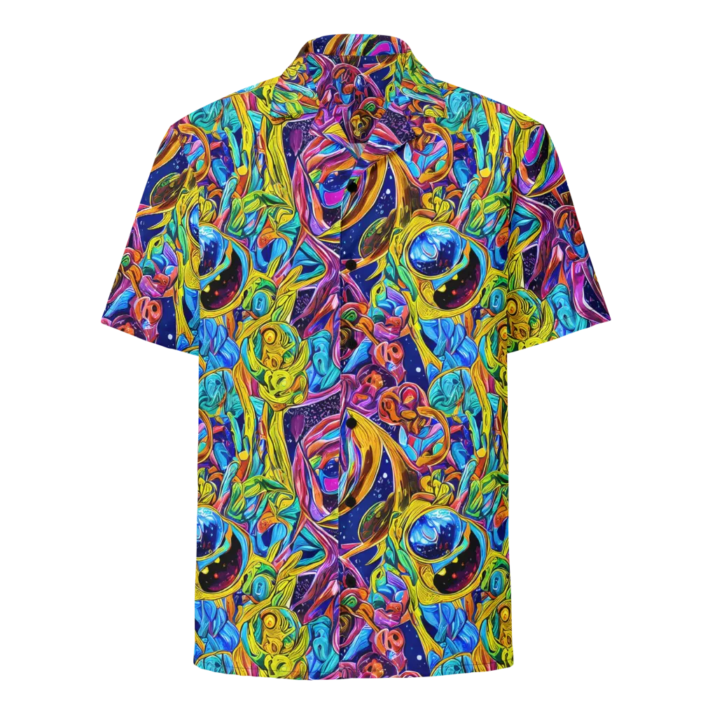 Electric Petal Storm on Button Shirt — Front