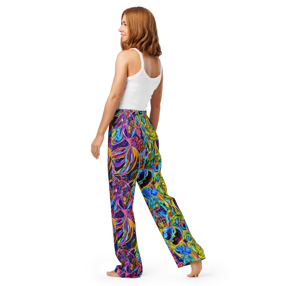 Electric Petal Storm on Women's Pajama Pants — Back