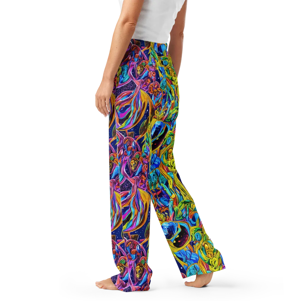 Electric Petal Storm on Women's Pajama Pants — Left