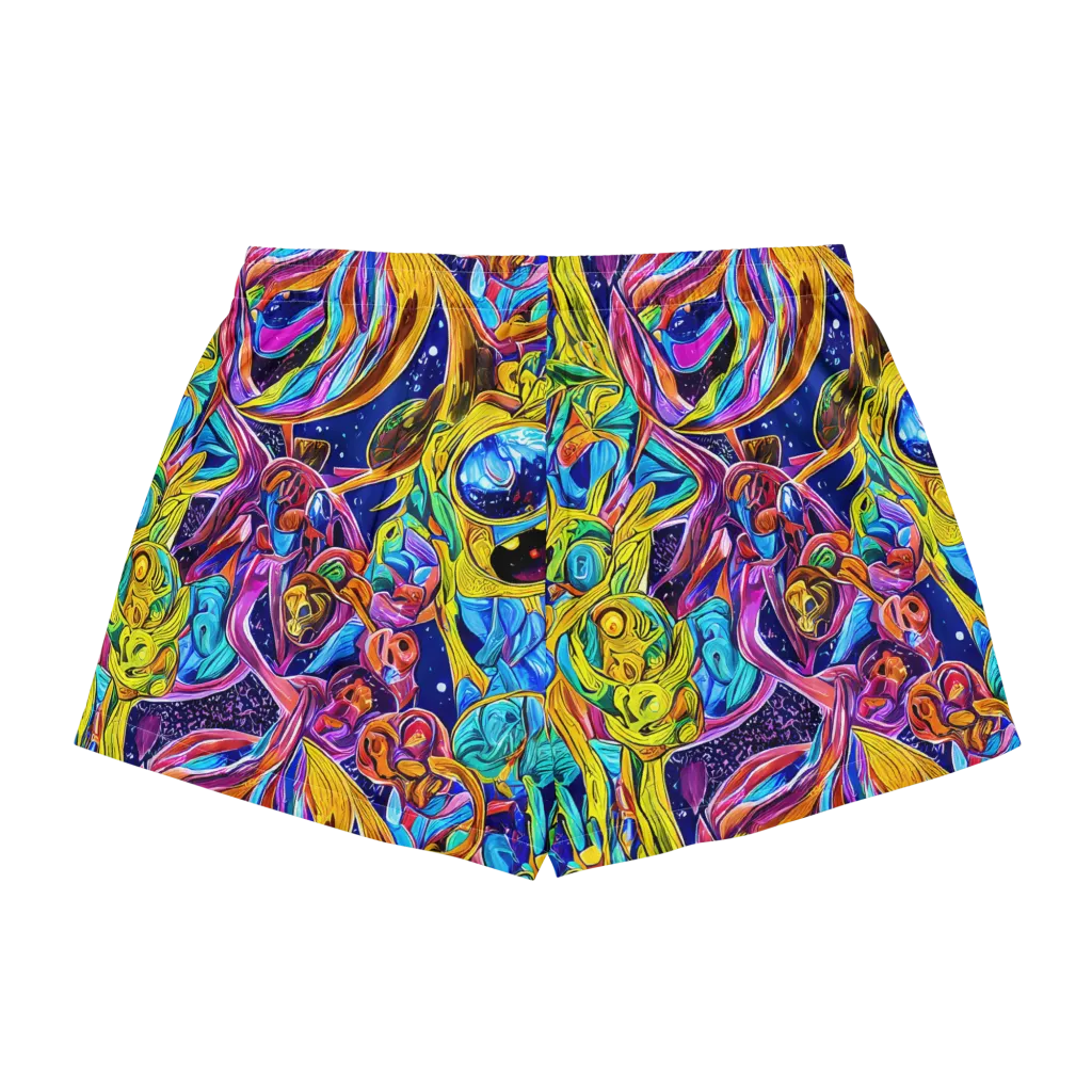 Electric Petal Storm on Women's Pajama Shorts — Back