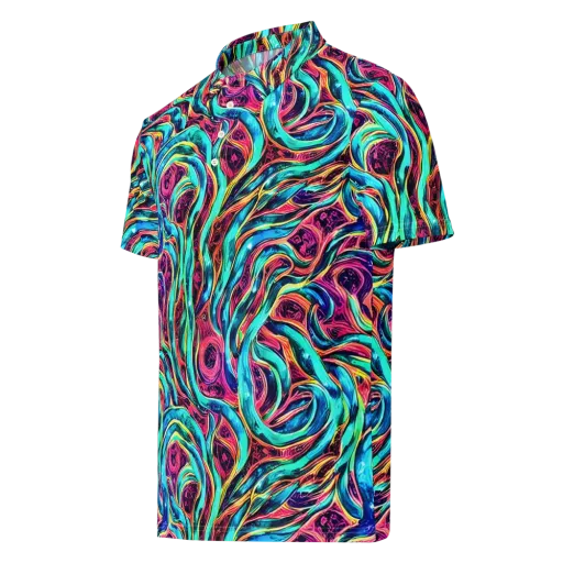 Chromatic Tides on a Men's Slim Fit Polo Shirt