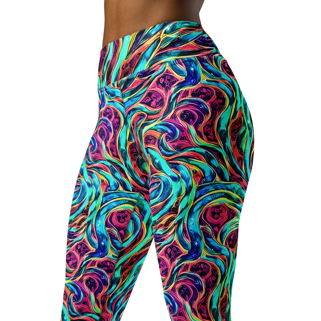 Chromatic Tides on Yoga Leggings — Left Front
