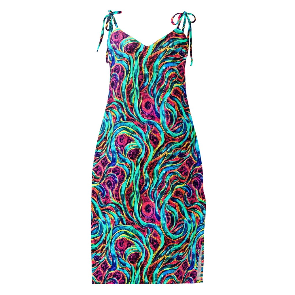 Chromatic Tides on Slip Dress — Front