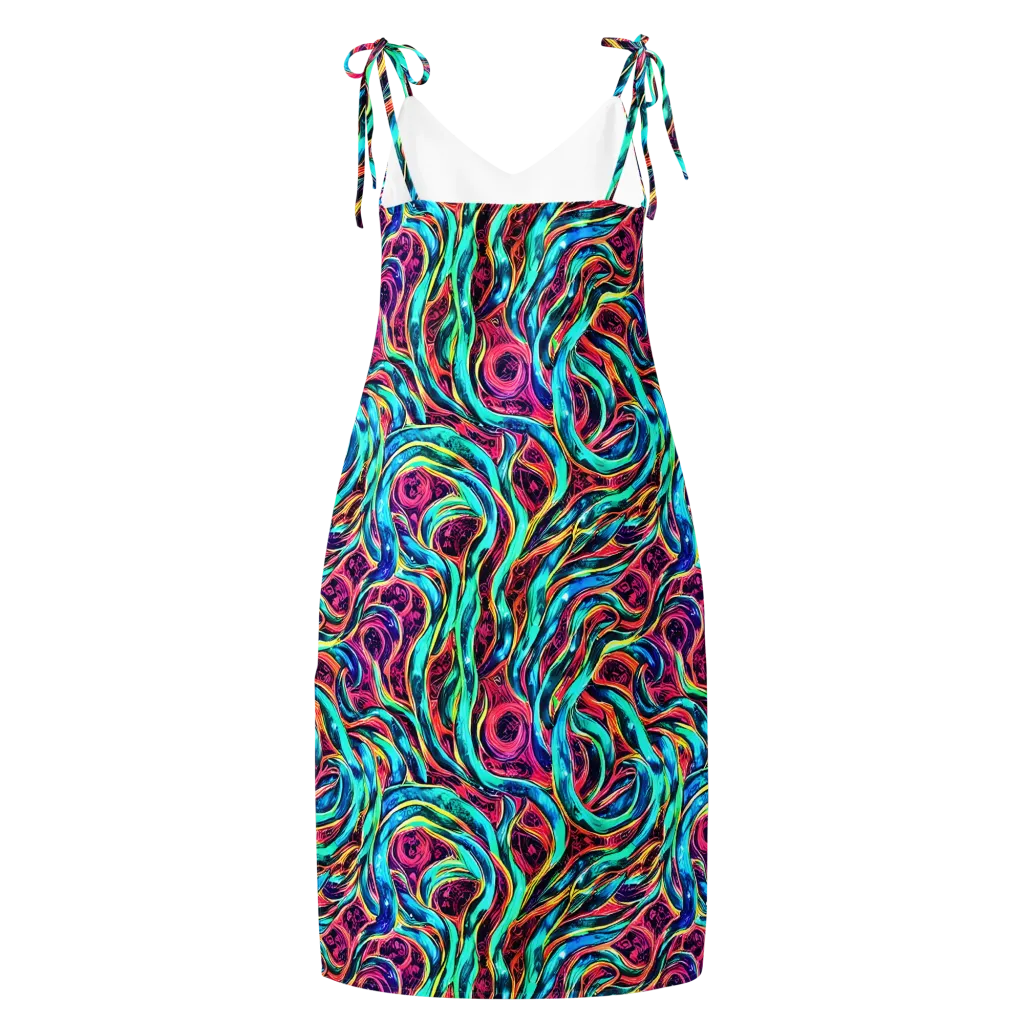 Chromatic Tides on Slip Dress — Back