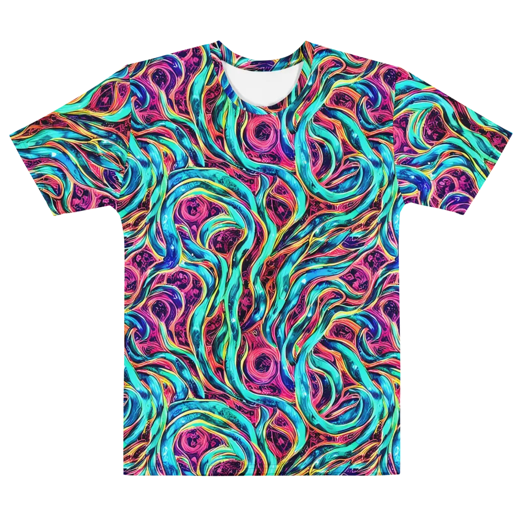 Chromatic Tides on Men's Cotton Crew Neck T-Shirt — Front