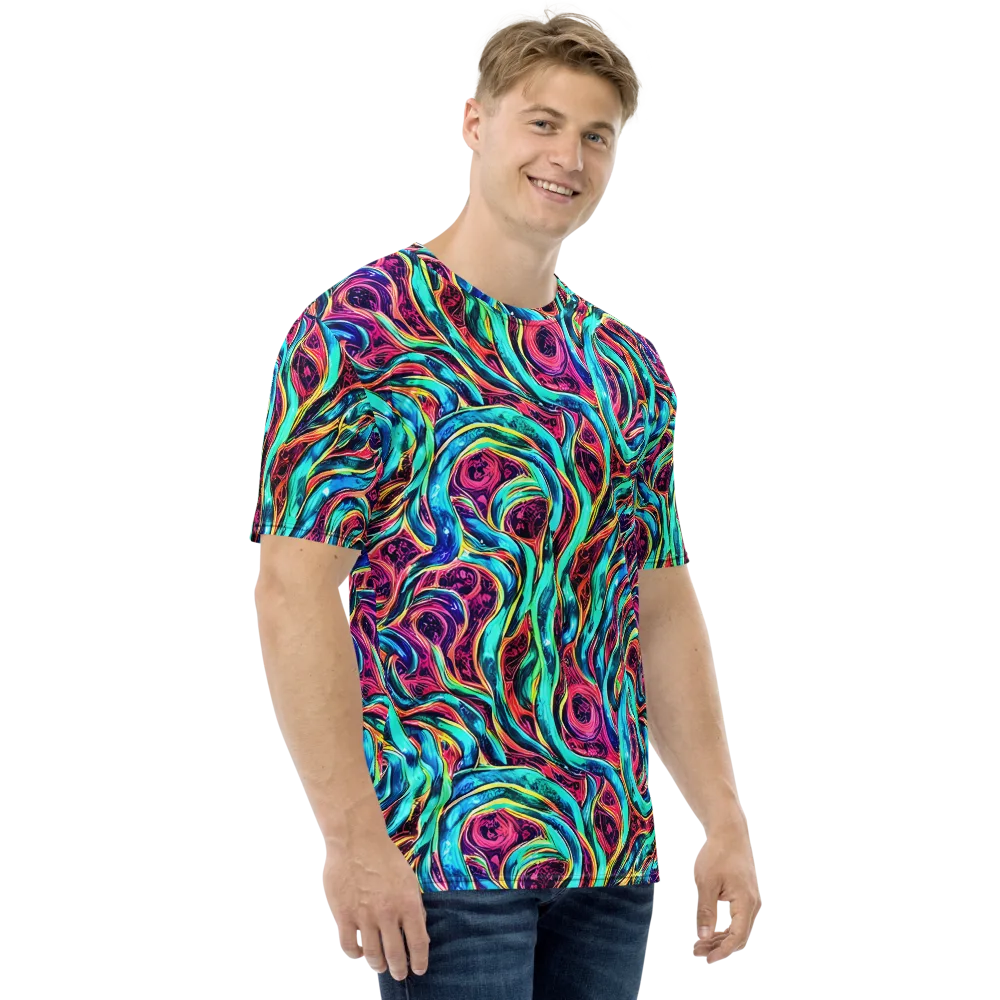 Chromatic Tides on Men's Crew Neck T-Shirt — Right