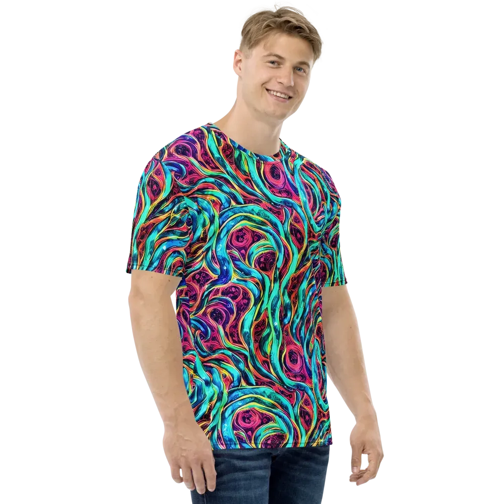 Chromatic Tides on Men's Crew Neck T-Shirt — Right