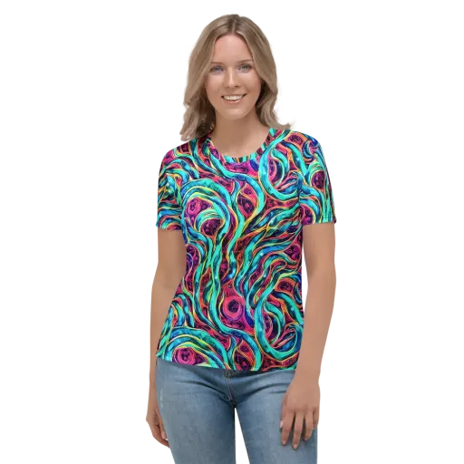 Chromatic Tides on a Women's Crew Neck T-Shirt