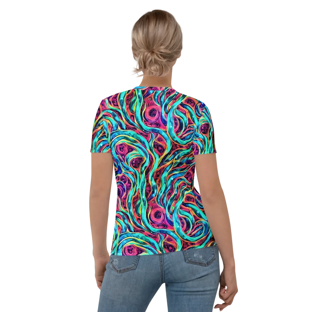 Chromatic Tides on Women's Crew Neck T-Shirt — Back