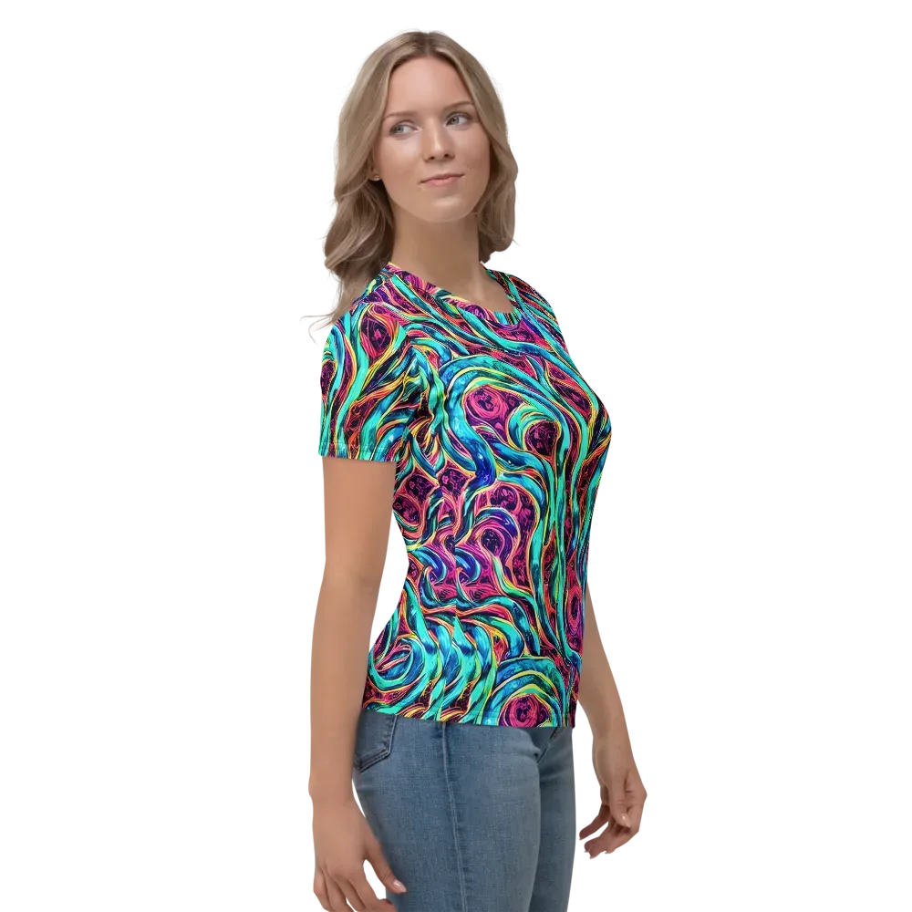 Chromatic Tides on Women's Crew Neck T-Shirt — Right