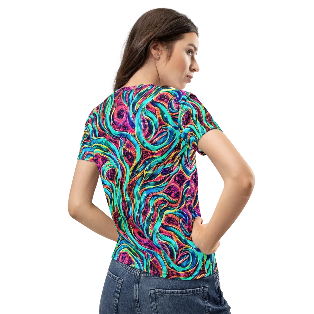 Chromatic Tides on Women's Crew Neck T-Shirt — Back