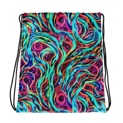 Chromatic Tides on a Drawstring Bag