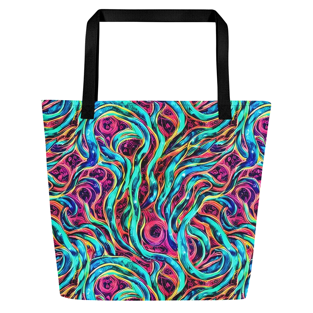 Chromatic Tides on Large Tote Bag W/ Pocket — Front
