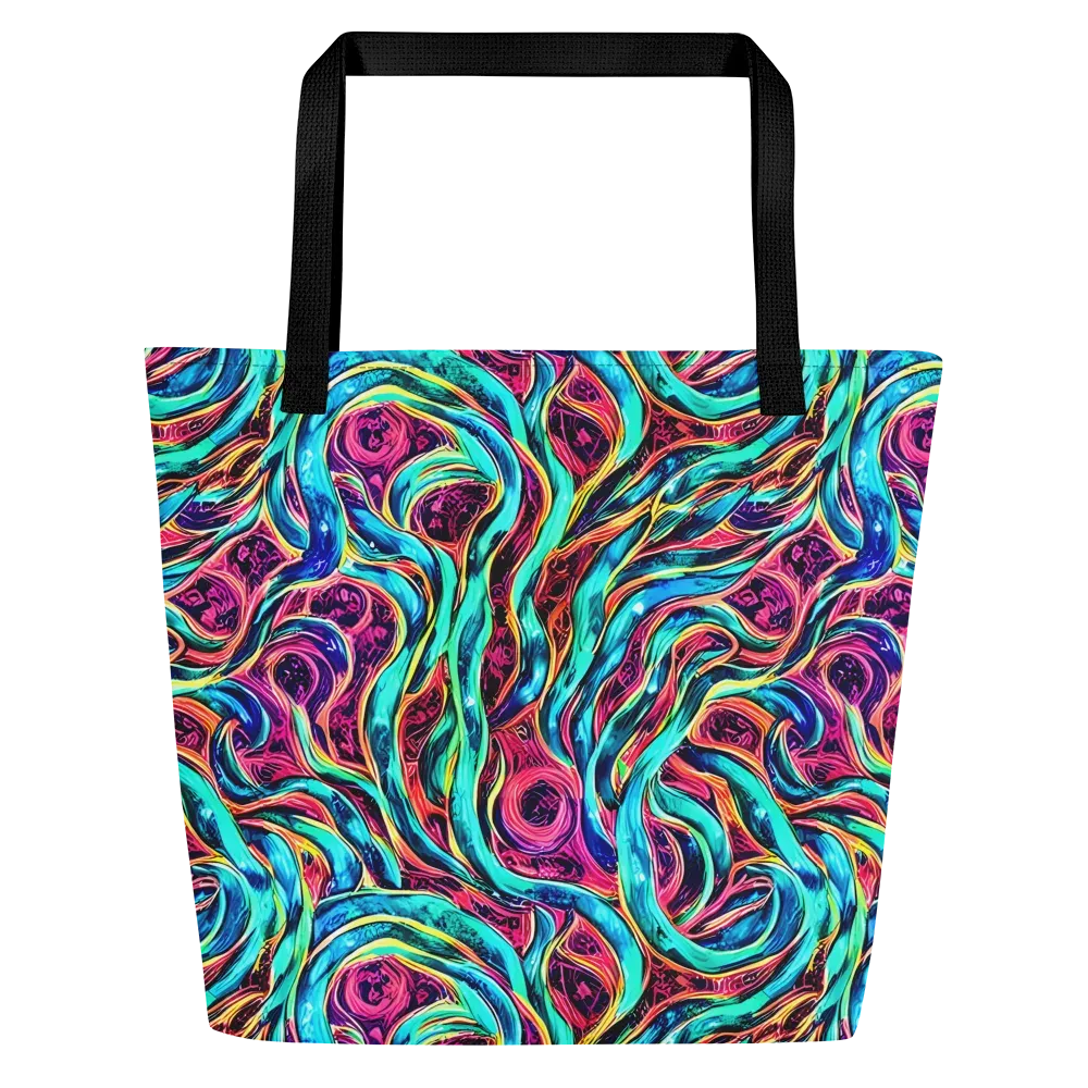 Chromatic Tides on Large Tote Bag W/ Pocket — Front