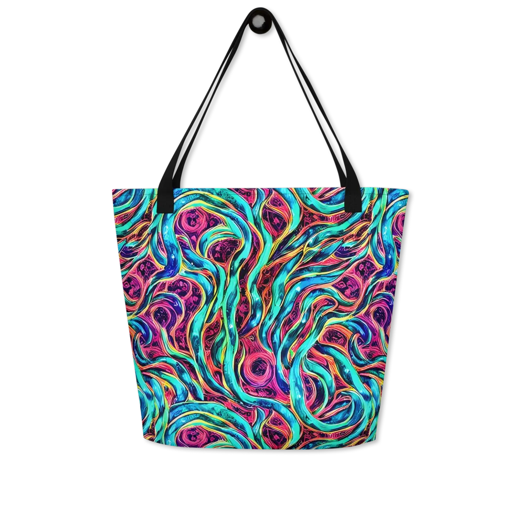 Chromatic Tides on Large Tote Bag W/ Pocket — Front